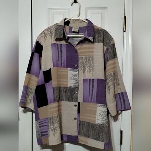 Allison Daley Size 24W Purple and Beige Top